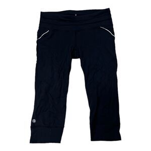 Athleta Black Reflective Relay Capri 2.0 Cropped Leggings M